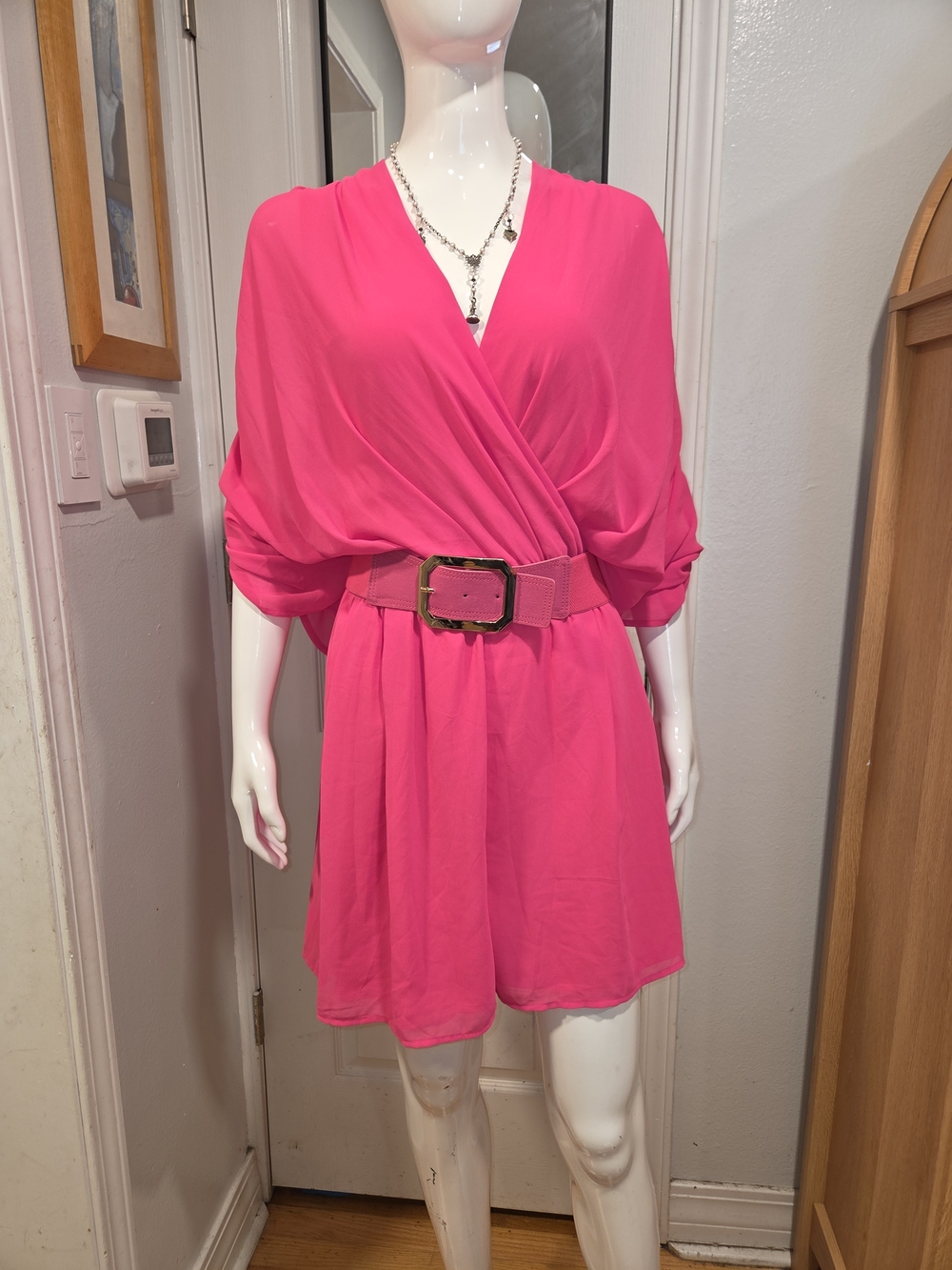 Miss Avenue Sexy Hot Pink Romper with Matching Belt Sz 2X